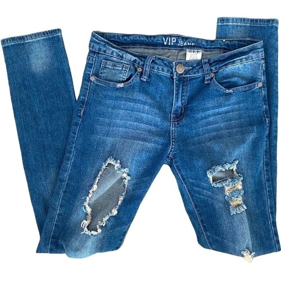 VIP Jeans Distressed Medium Wash Women's Size 5/6 - Picture 5 of 10